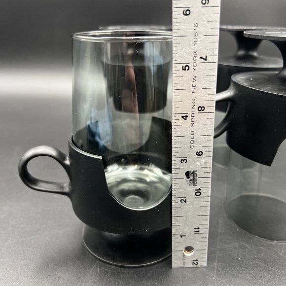Vintage Glas-Snap by Corning Black w/ Smokey Glass Hot / Cold Beverages 5.5 in - Picture 11 of 13